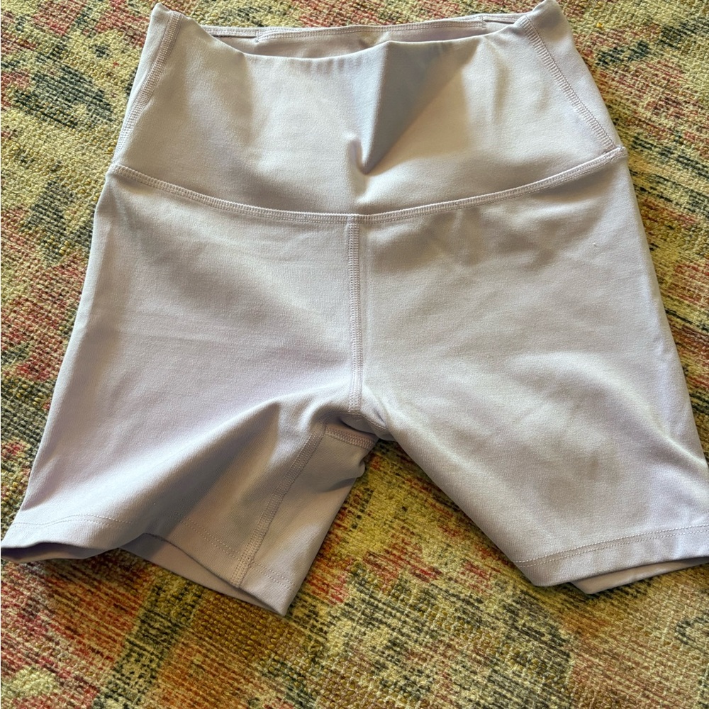 Purple Bike Shorts with High-Rise Waistband and Sleek Fit